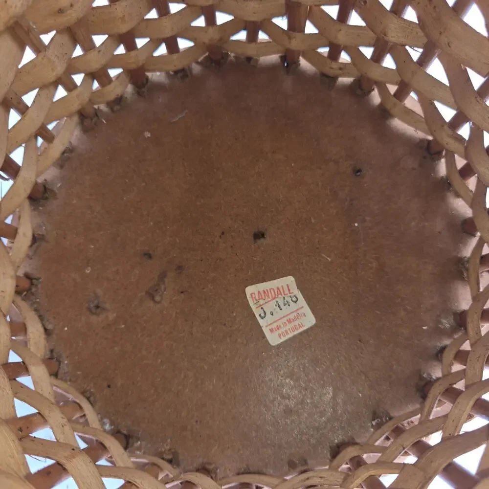 Vintage Rattan Wicker Floor Vase Basket Handles 24